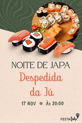 Convite de Ocasioes especiais - Noite de Japa