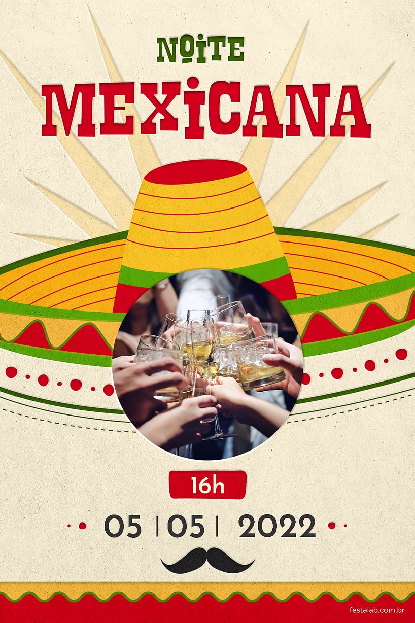 Convite de Ocasioes especiais - Noite Mexicana