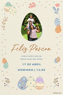Convite Páscoa elegante grátis para editar