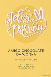 Convite Páscoa Lettering grátis para editar