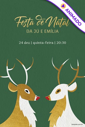 Modelo de Convite de Ocasioes especiais - Renas Apaixonadas Convite de Ocasioes especiais - Renas Apaixonadas