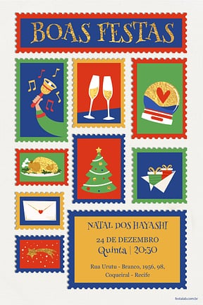 Modelo de Convite de Ocasioes especiais - Selos de Natal Convite de Ocasioes especiais - Selos de Natal
