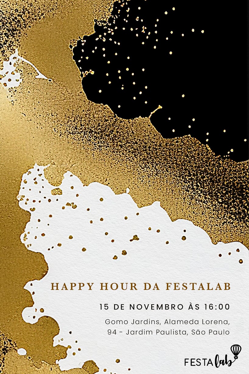 Convite Sinfonia de Glitter grátis para editar