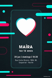 Modelo de Convite de Ocasioes especiais - TikTok Cel Convite TikTok Cel grátis para editar