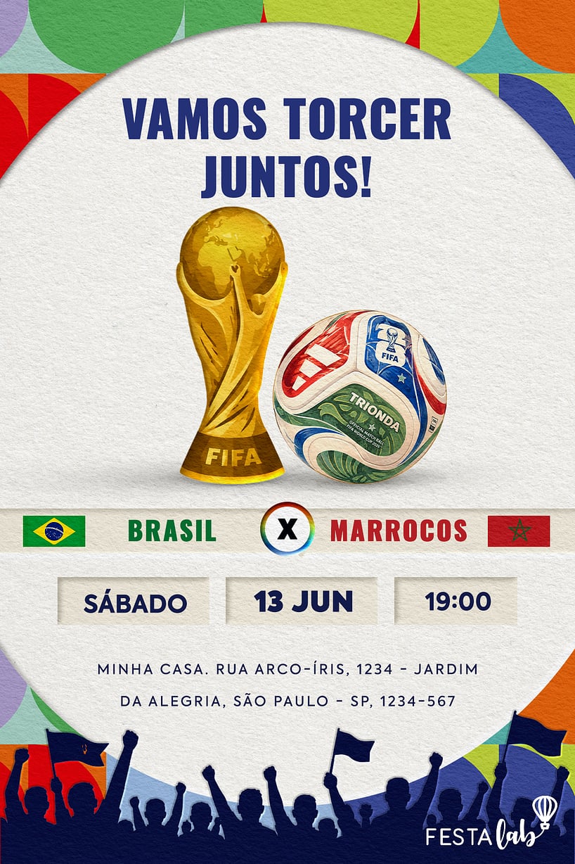 Convite de Ocasioes especiais - Torcendo na Copa do Mundo