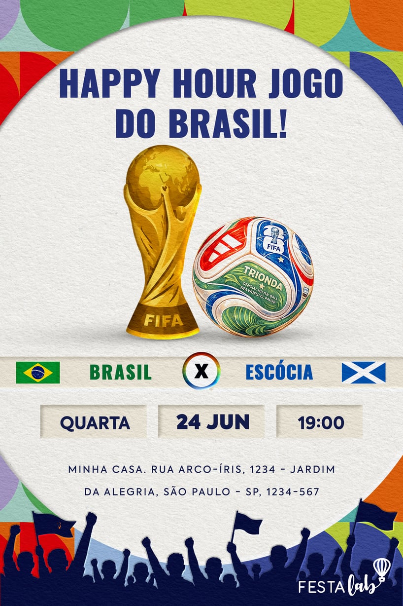 Convite de Ocasioes especiais - Torcendo na Copa do Mundo