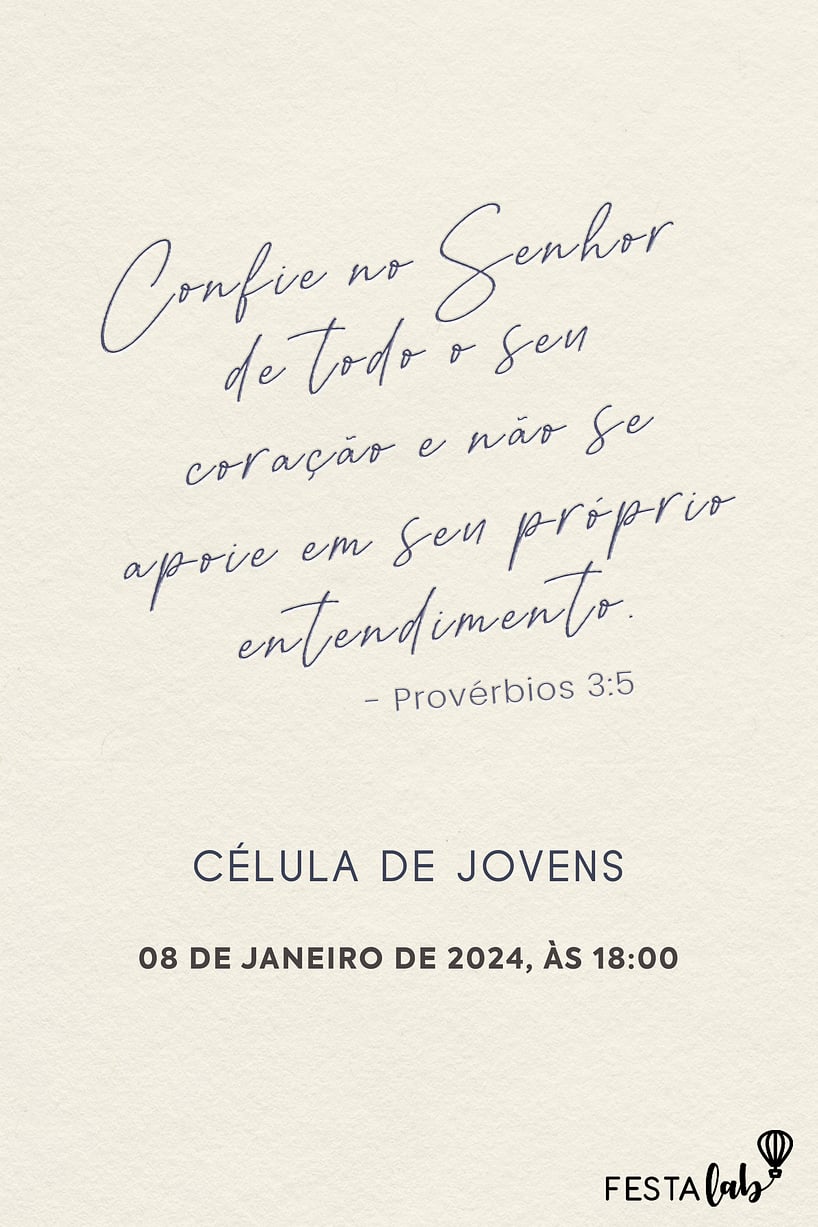 Convite de Ocasioes especiais - Vivendo a palavra