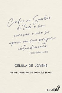 Convite Vivendo a palavra grátis para editar