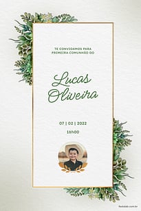 Convite Folhas da comunhão grátis para editar