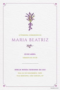 Convite Ramo de flores lilas grátis para editar