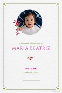 Convite Ramo de flores rosa grátis para editar