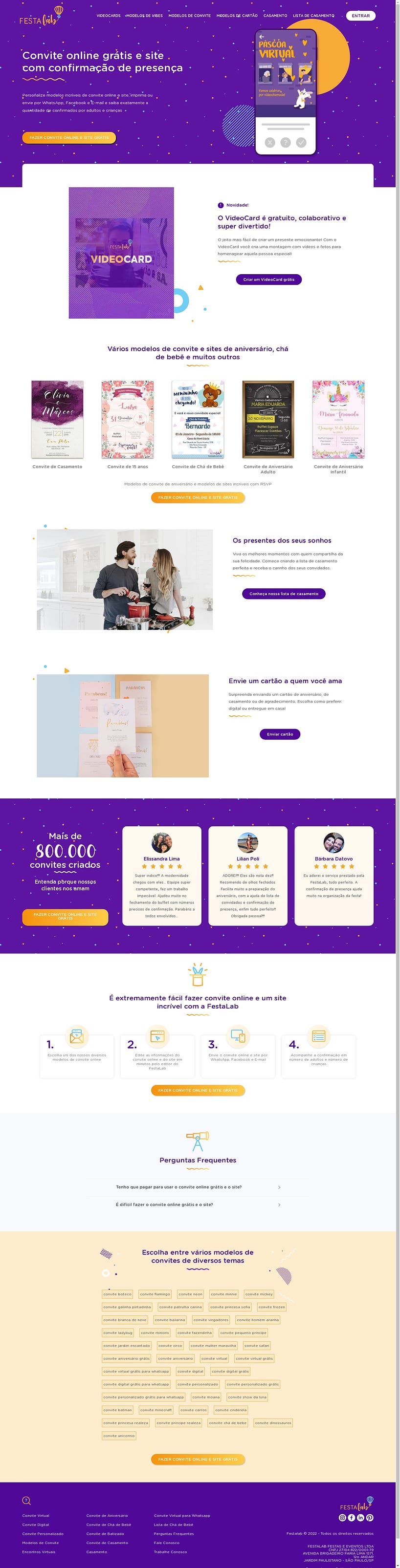 Fazer convite virtual grátis  Modelos incríveis - FestaLab