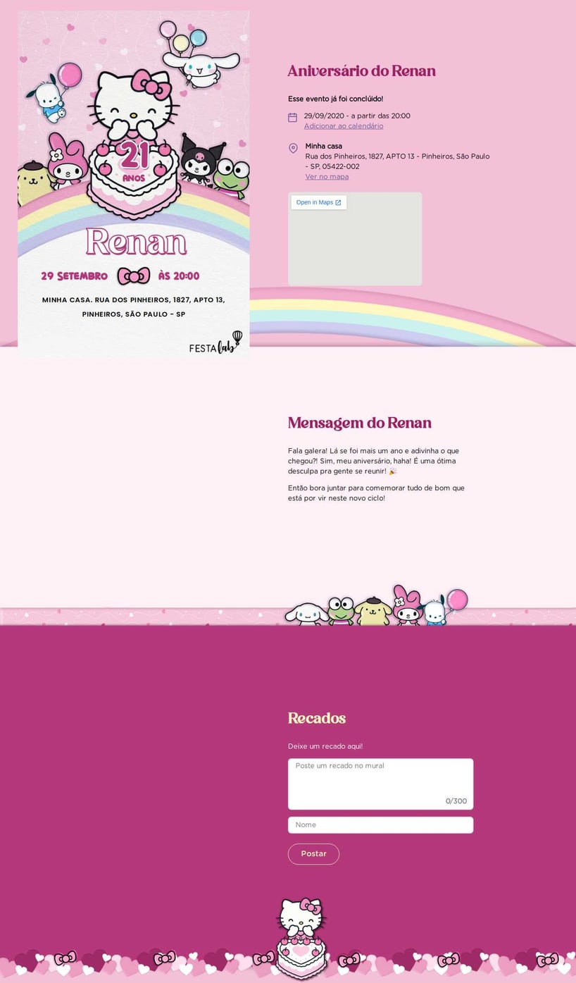 Vibe de Aniversario - Aniversario Hello Kitty