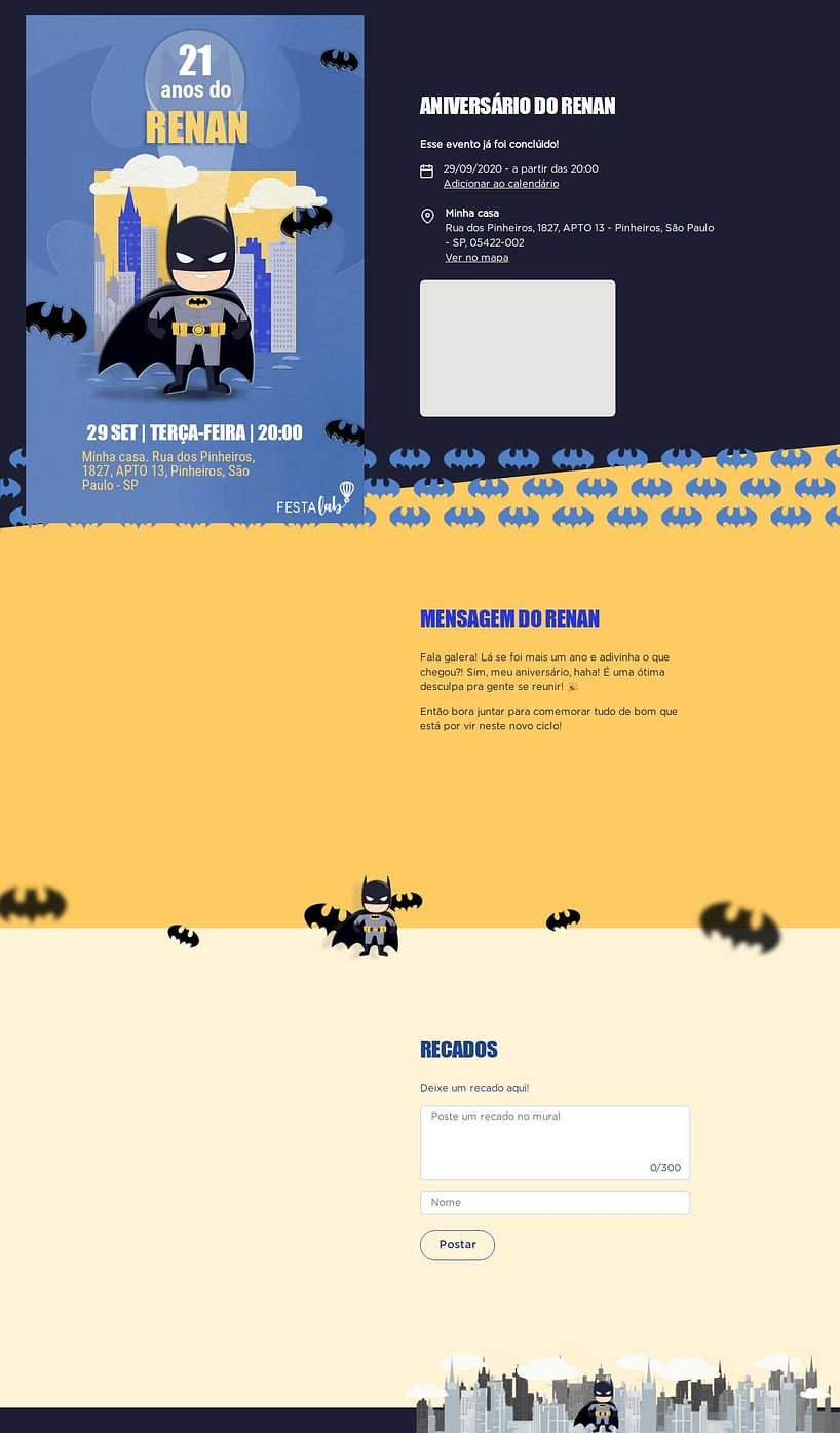Vibe de Aniversario - Baby Batman Cartoon