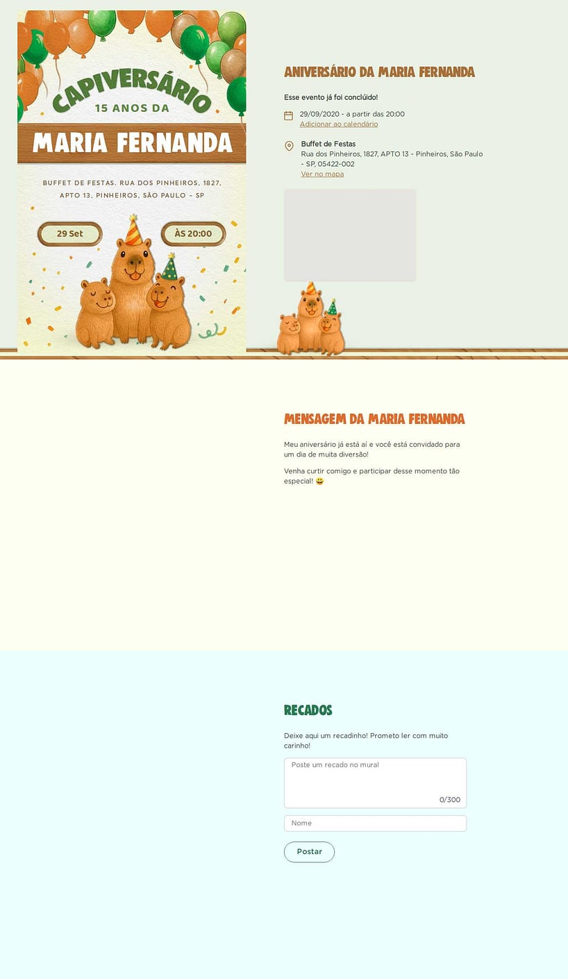 Convite online de aniversário - Capiversário| FestaLab