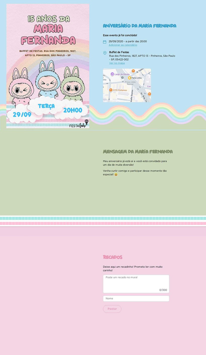 Convite online de aniversário - Curtindo com os Labubus| FestaLab