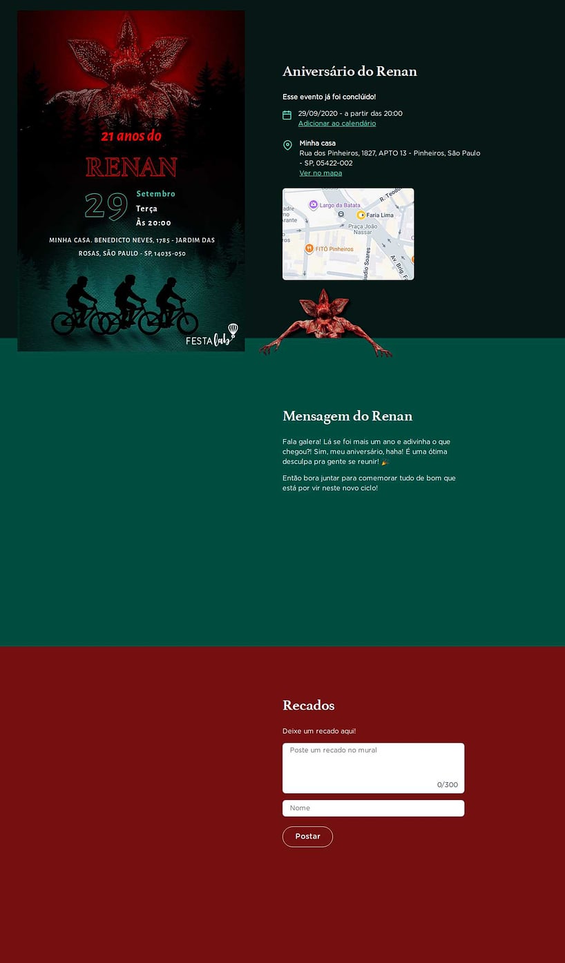 Vibe de Aniversario - Demogorgon Stranger Things