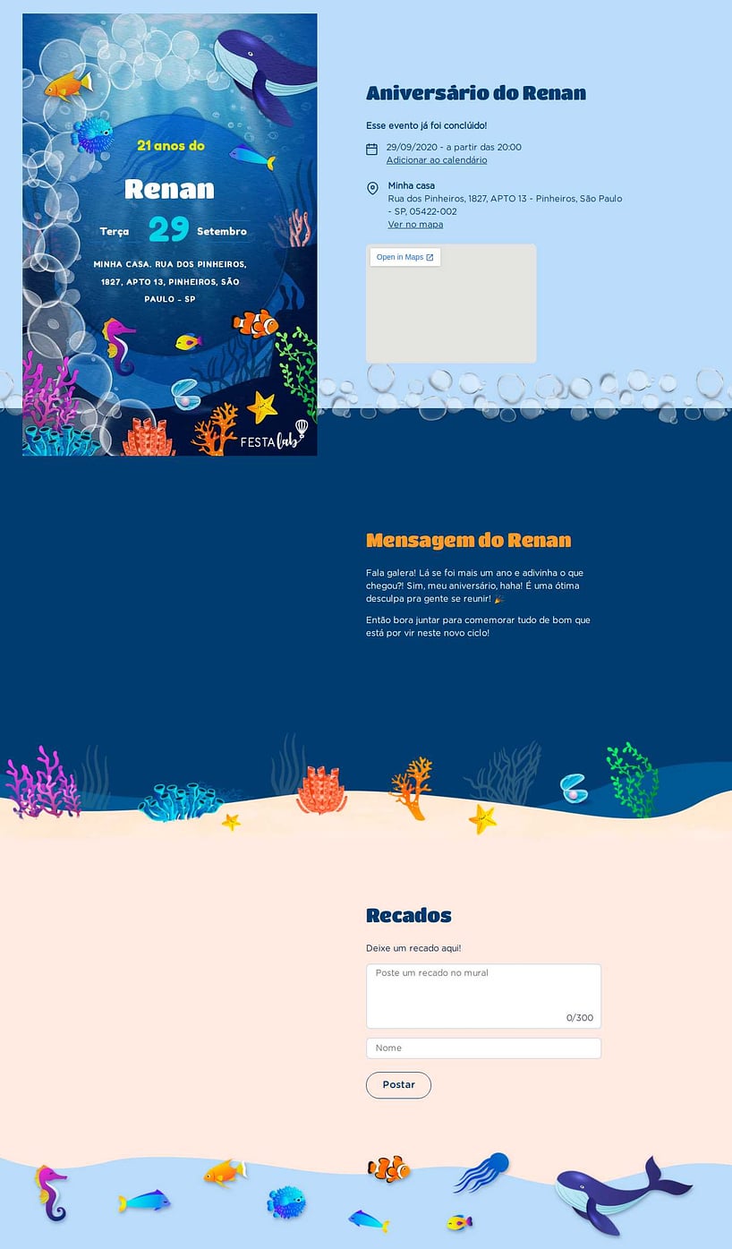 Vibe de Aniversario - Explorando o Fundo do Mar