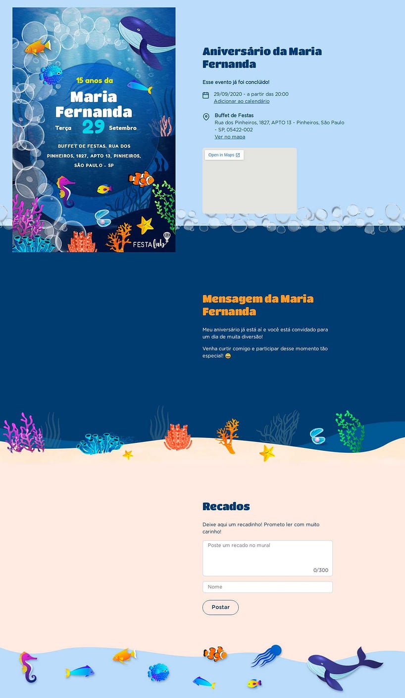 Vibe de Aniversario - Explorando o Fundo do Mar