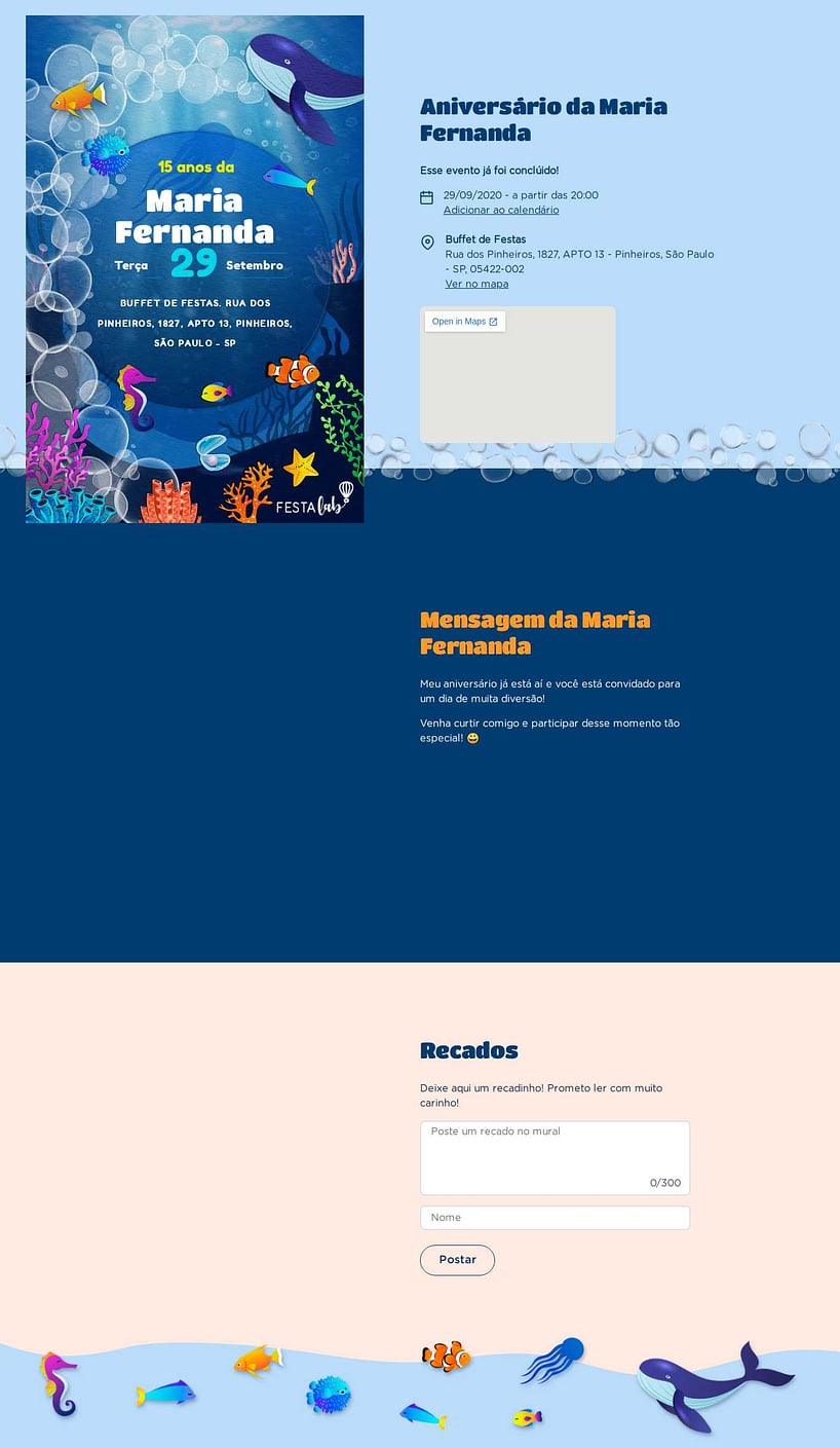 Vibe de Aniversario - Explorando o Fundo do Mar