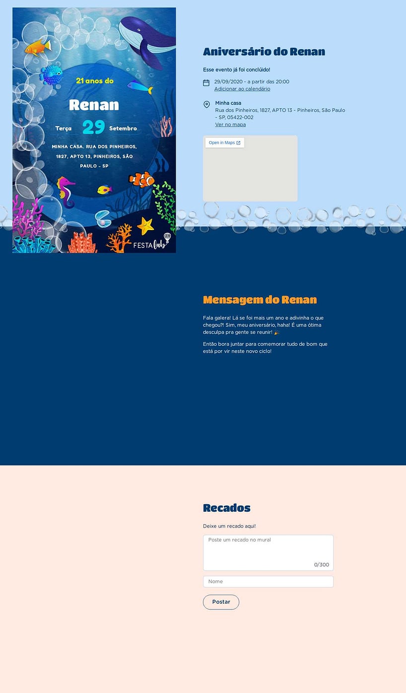 Vibe de Aniversario - Explorando o Fundo do Mar