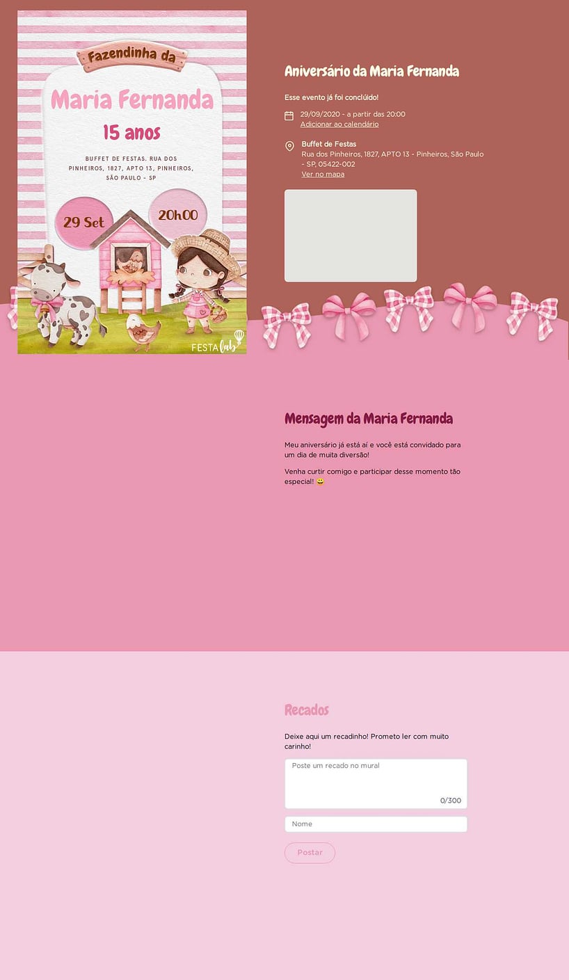 Vibe de Aniversario - Fazendinha Cor de Rosa