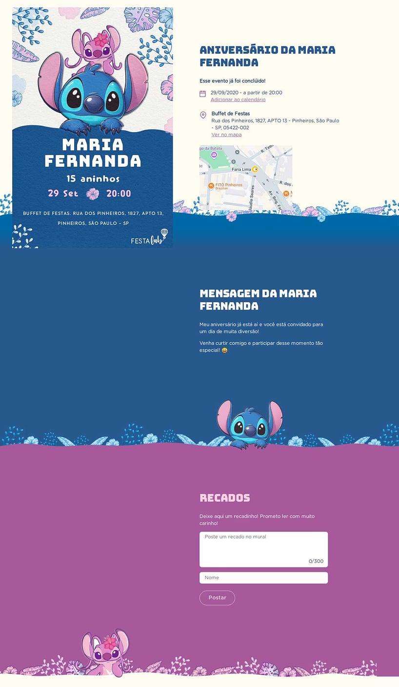 Vibe de Aniversario - Festa do Stitch