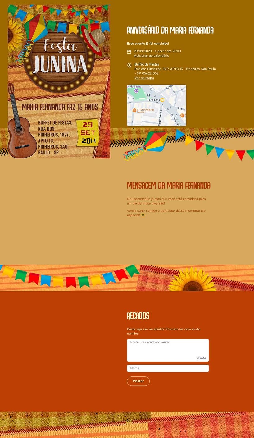 Convite online de aniversário - Festa junina estampado| FestaLab
