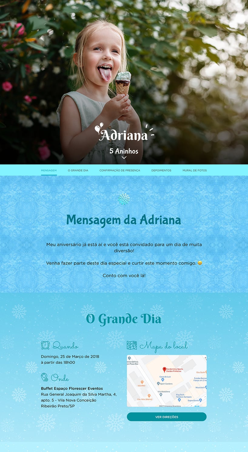 Convite Animado Virtual Frozen Grátis para Baixar e Personalizar