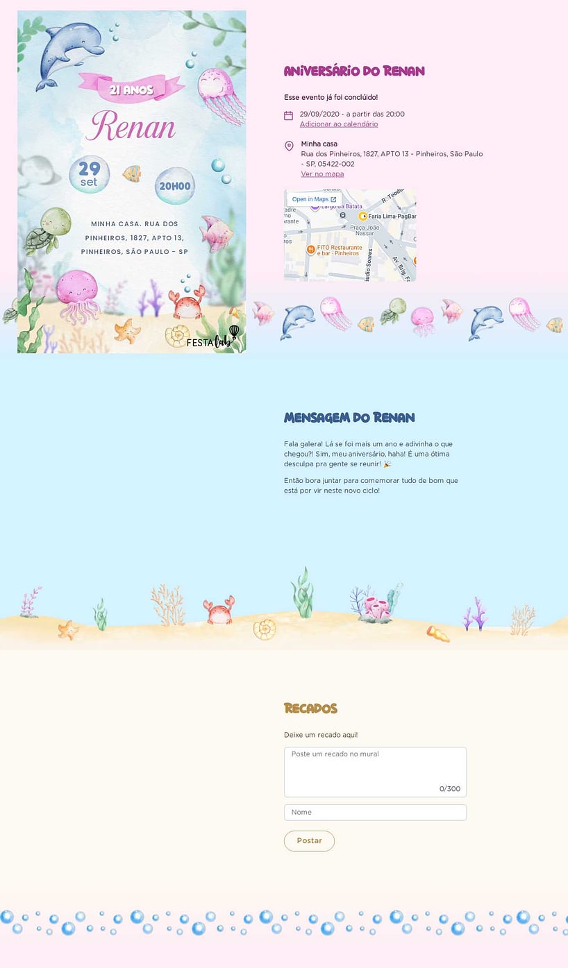 Vibe de Aniversario - Fundo do Mar Encantado