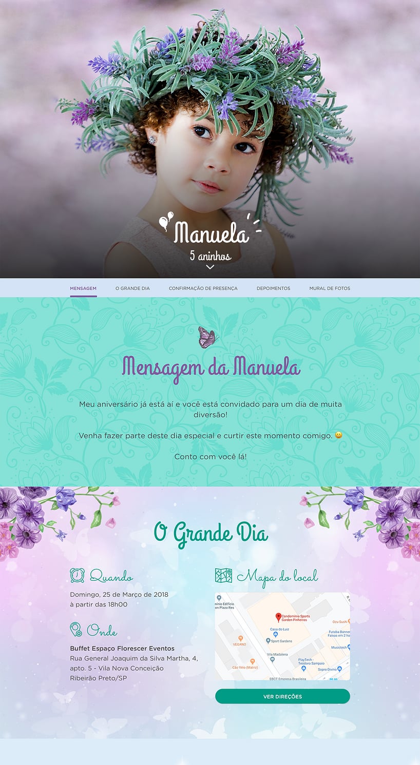 Convite online de aniversário - Jardim Encantado| FestaLab