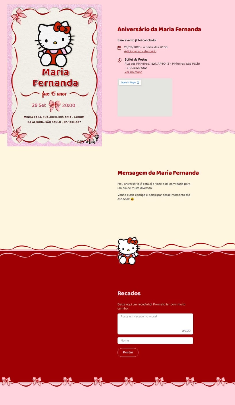 Vibe de Aniversario - Lacinhos da Hello Kitty