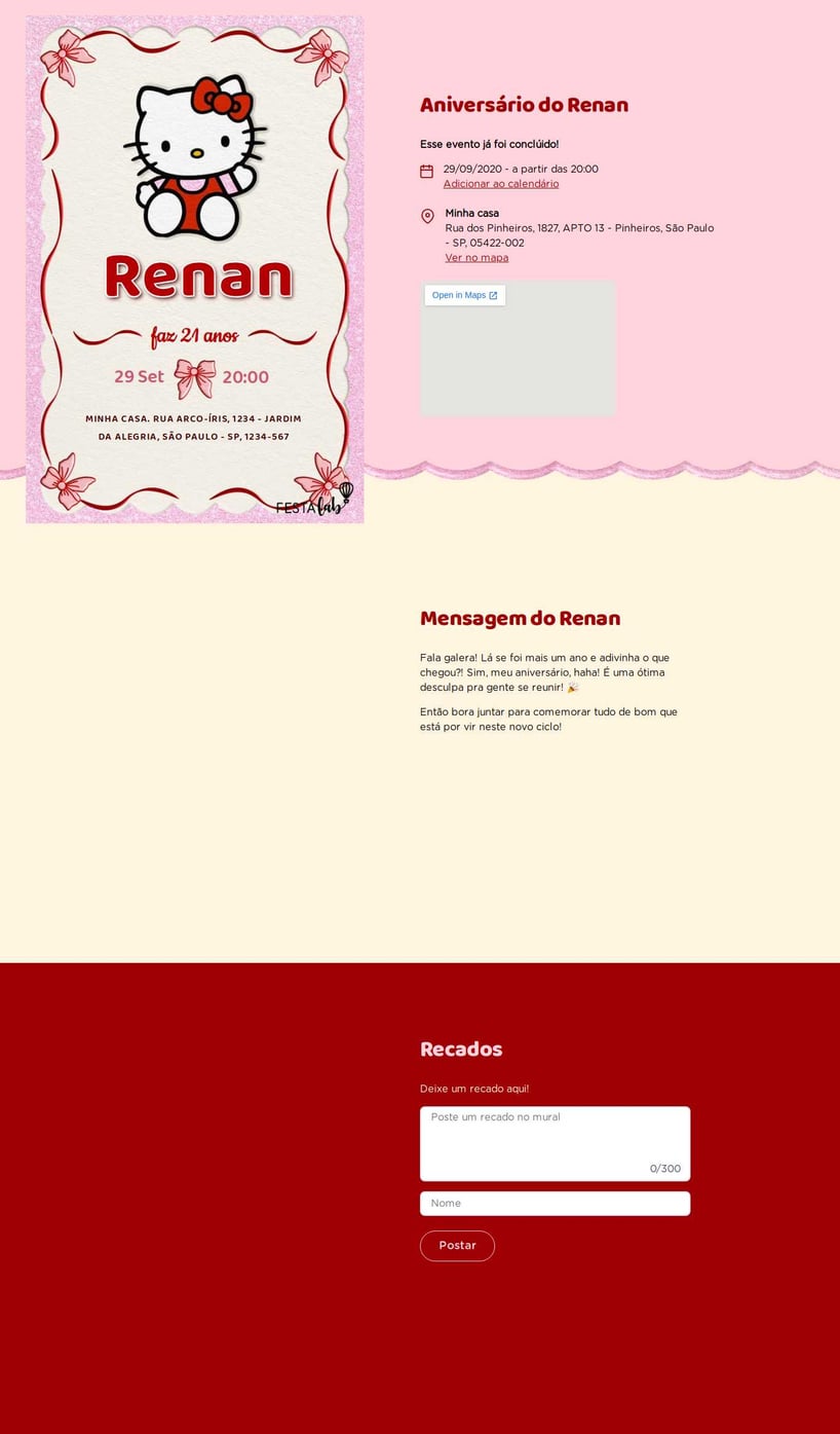 Vibe de Aniversario - Lacinhos da Hello Kitty