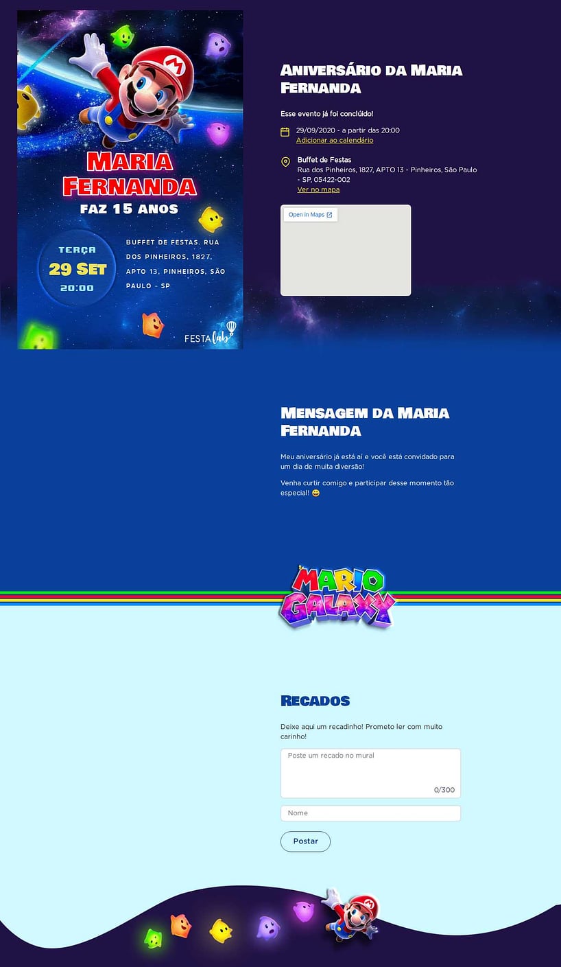 Vibe de Aniversario - Mario Bros Galaxy