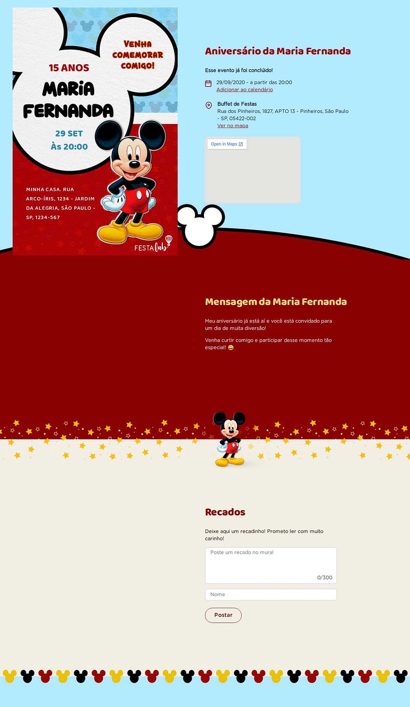 Vibe de Aniversario - Mickey Azul