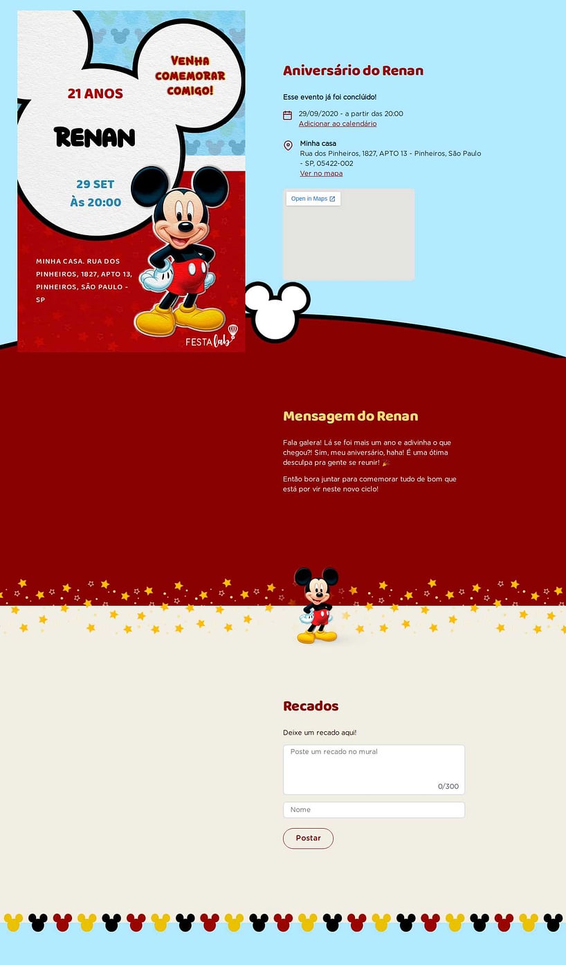 Vibe de Aniversario - Mickey Azul