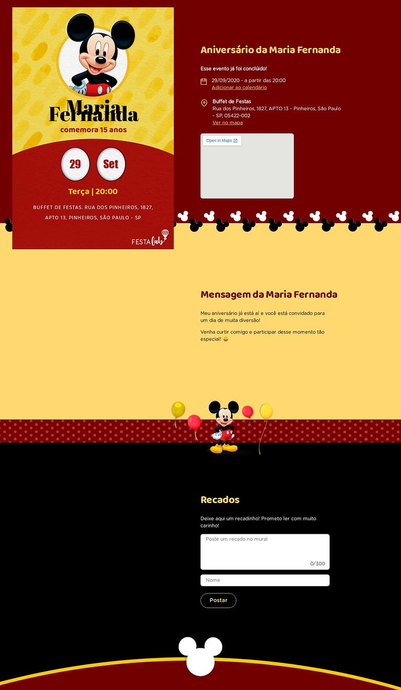 Vibe de Aniversario - Mickey Classico