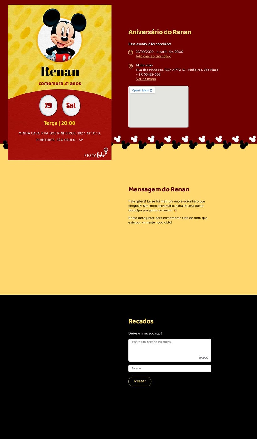 Vibe de Aniversario - Mickey Classico