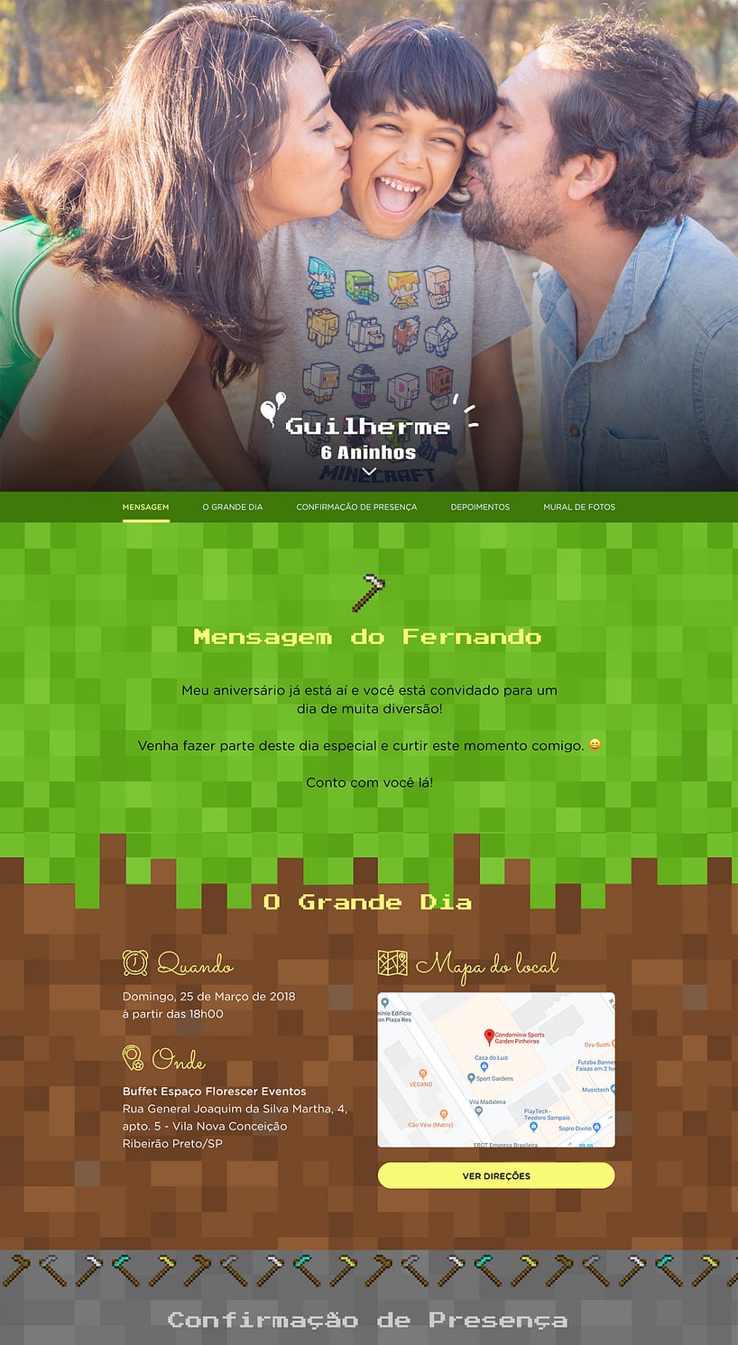 ▷ Convite Digital Festa do Minecraft Video Game, GRÁTIS