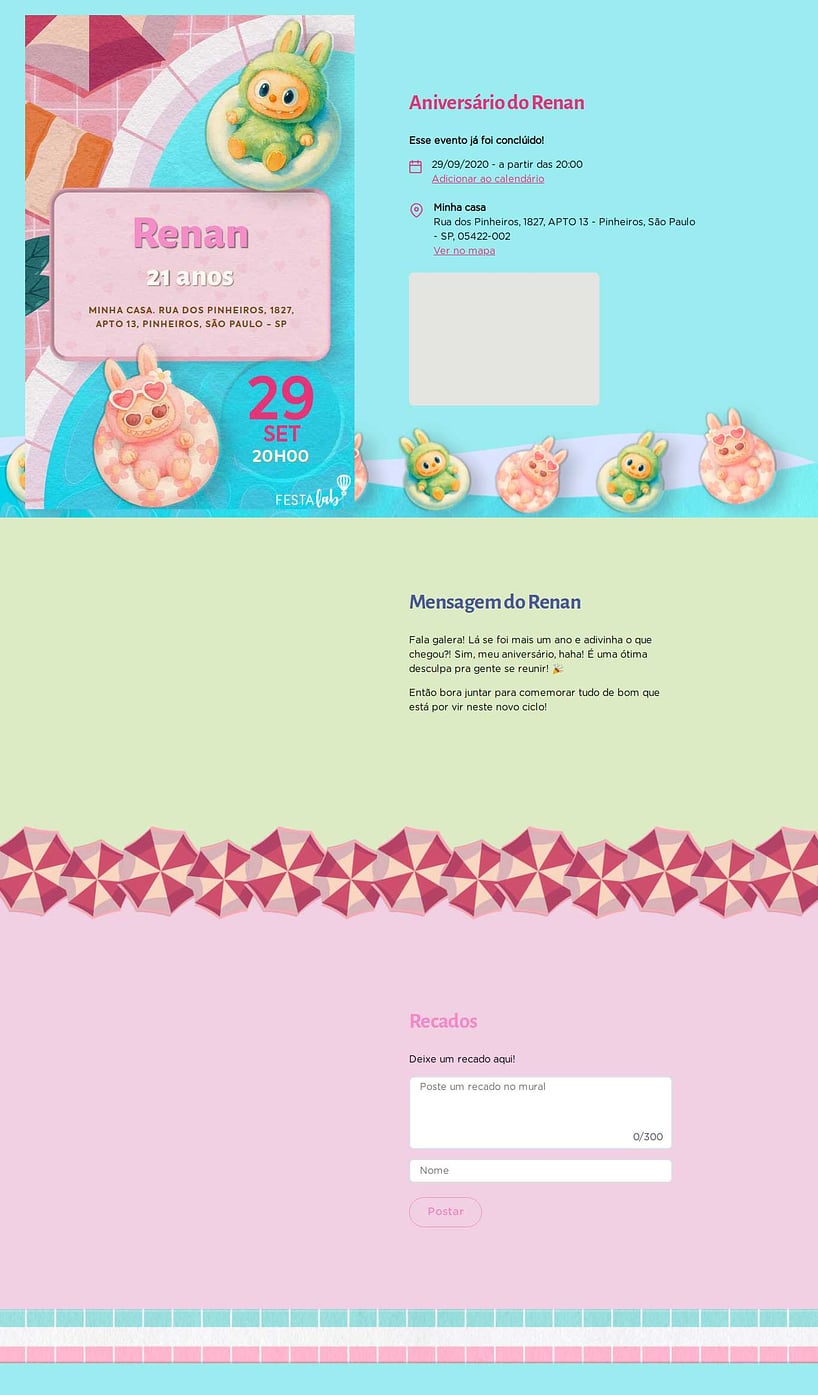 Vibe de Aniversario - Pool Party dos Labubus