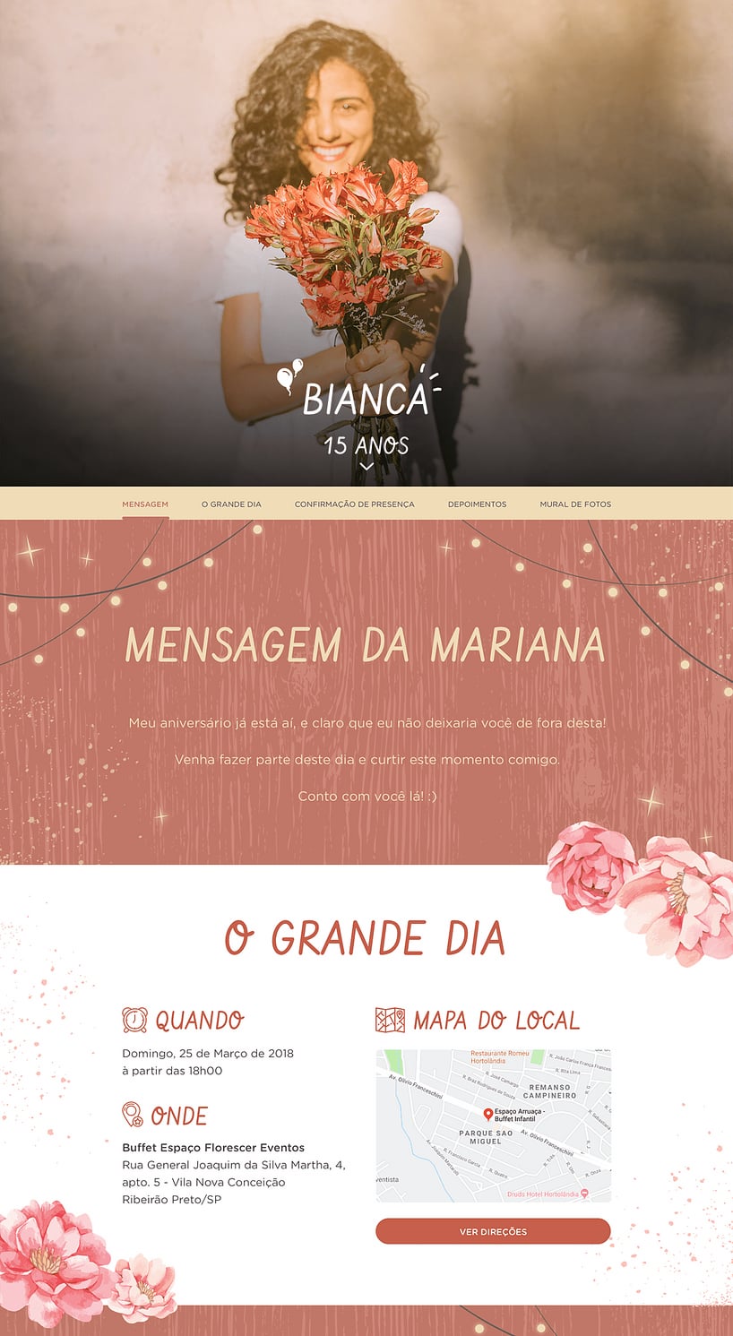 Convite online de aniversário - Debutante - Rústico| Festalab