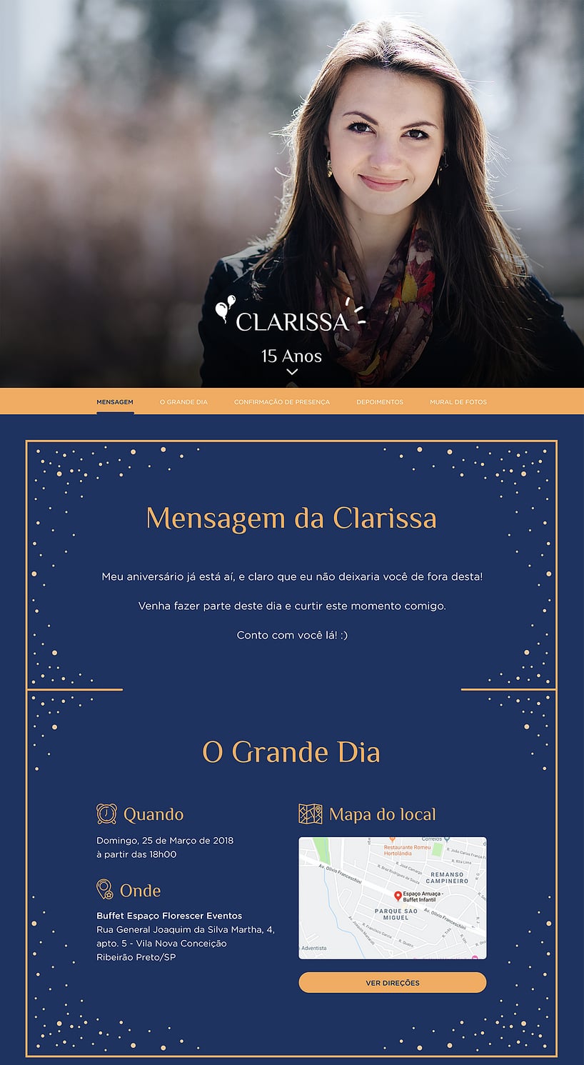 Convite online de aniversário - Debutante - Sofisticado| FestaLab