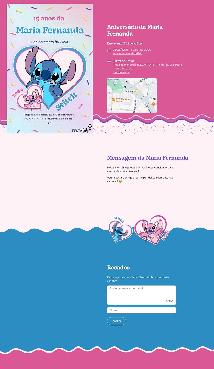 Vibe de Aniversario - Stitch