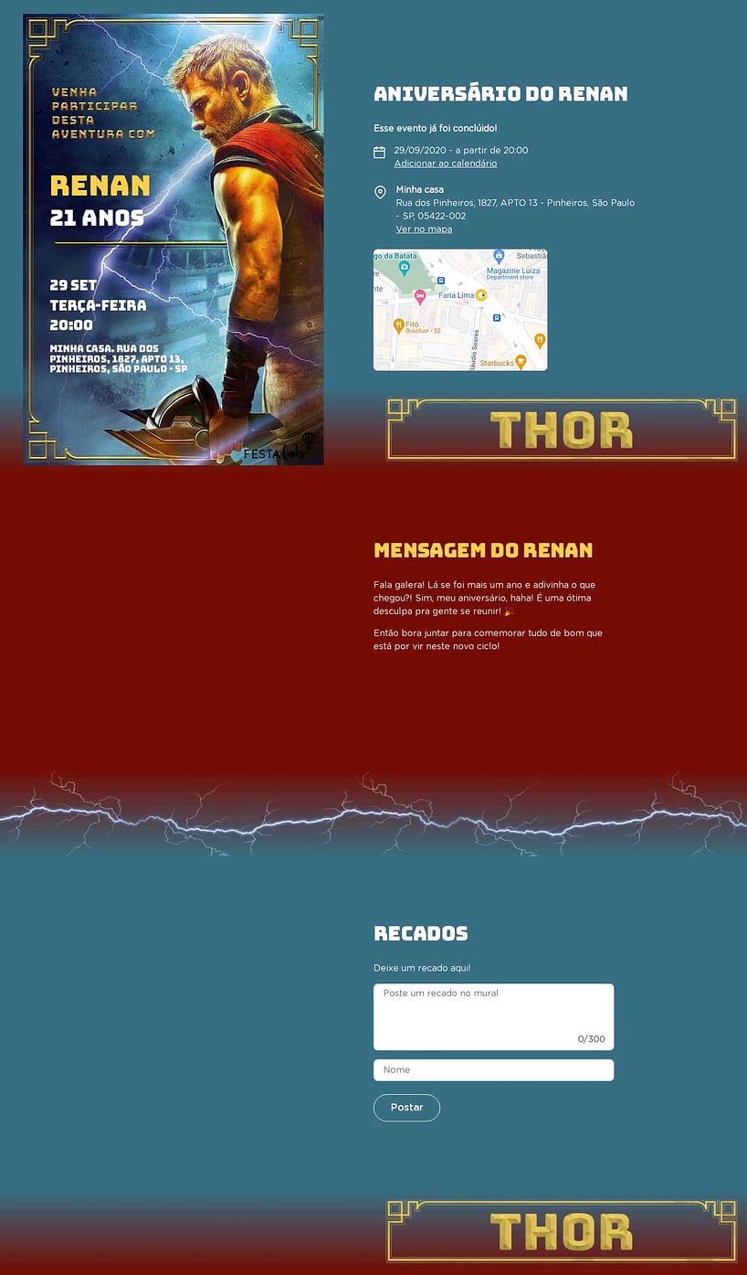 Vibe de Aniversario - Super Thor Azul