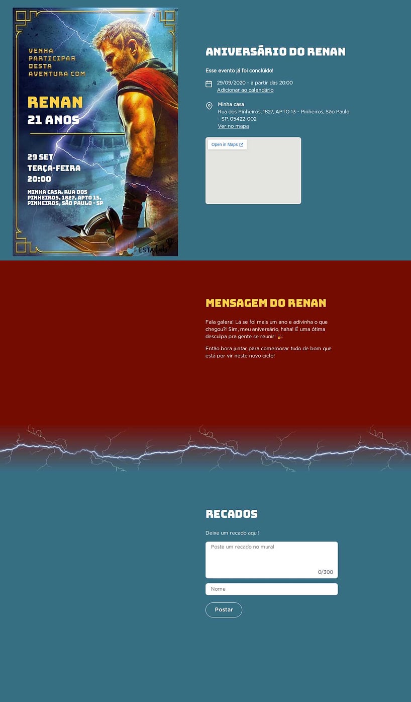 Vibe de Aniversario - Super Thor Azul