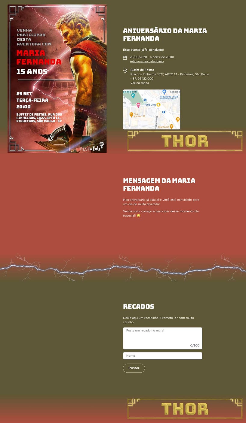 Criar convite de Super Thor Vermelho online grátis
