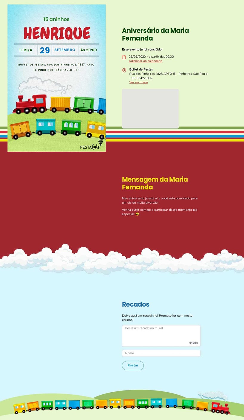 Vibe de Aniversario - Trenzinho Colorido