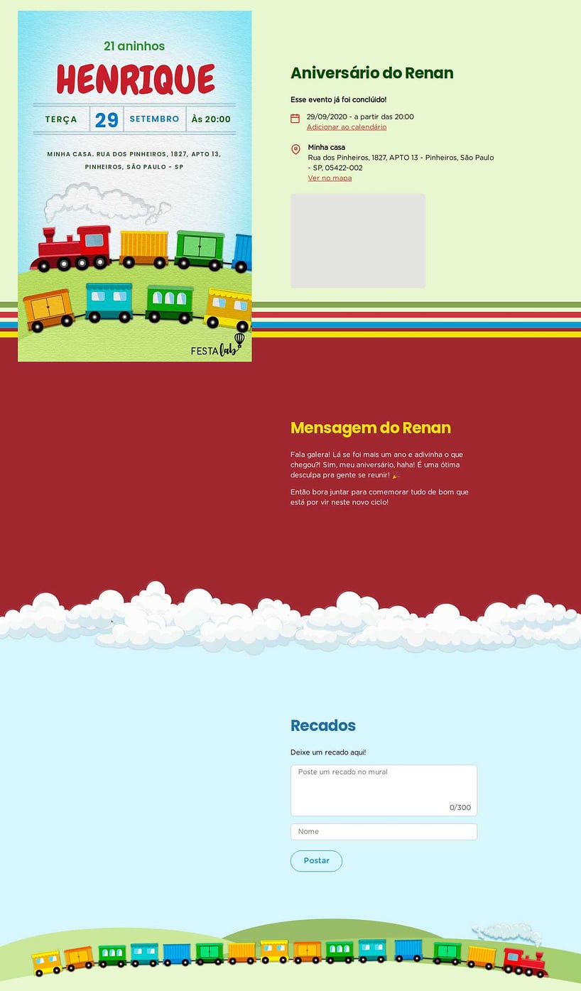 Vibe de Aniversario - Trenzinho Colorido