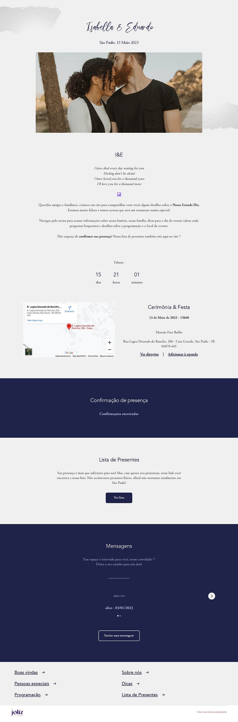 Crie seu site de Casamento - Circulo Prateado Minimalista| FestaLab