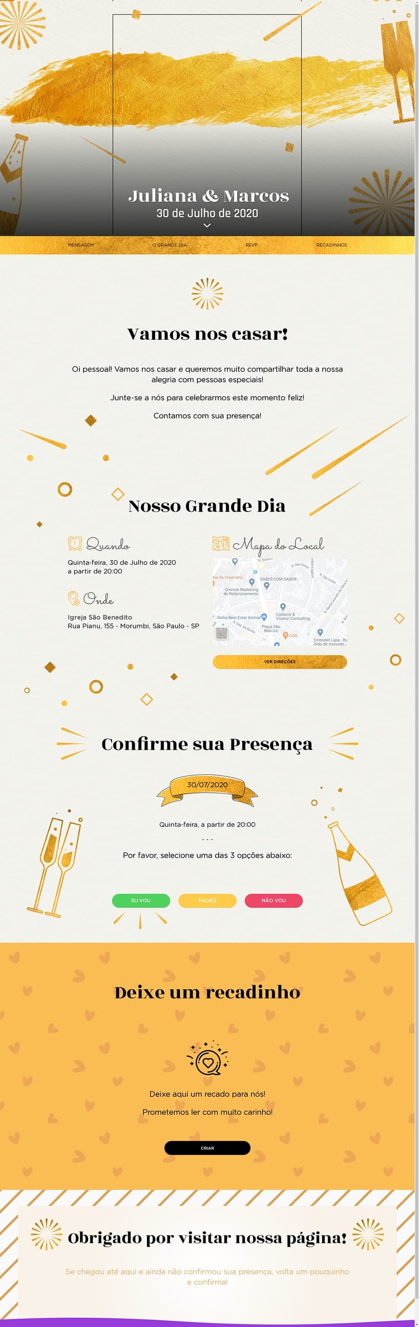 Crie seu site de Casamento - Elegante verde| FestaLab